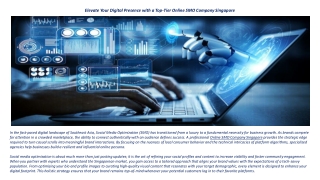 Online SMO Company Singapore