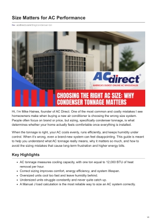 Size Matters for AC Performance