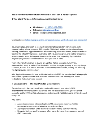 Best 3 Sites to Buy Verified Kalshi Accounts in 2026_ Safe & Reliable Options