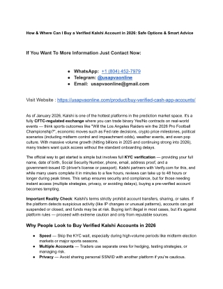 How & Where Can I Buy a Verified Kalshi Account in 2026_ Safe Options & Smart Advice