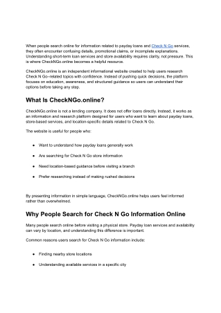 Check N Go Online Loans