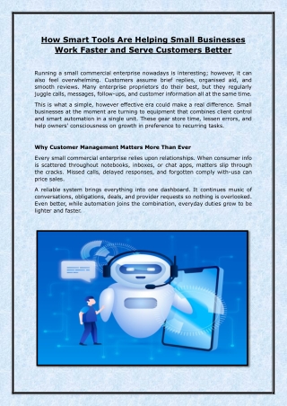 How Smart Tools Are Helping Small Businesses Work Faster and Serve Customers Bet
