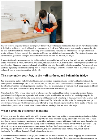 Picking the Right Exterminator Service: Exactly How to Contrast Pest Control Com