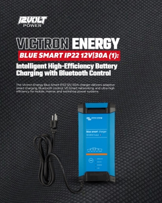Victron Energy Blue Smart IP22 12V30A (1) Intelligent High-Efficiency Battery Charging with Bluetooth Control