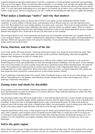 Native Plant Landscaping: Beautiful, Low-Water Garden Design