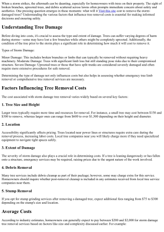 Storm Damage Tree Removal Cost: What You Should Know