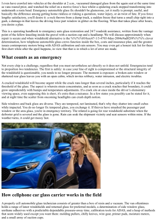 Emergency Auto Glass Repair: 24/7 Roadside Assistance