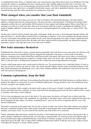 Windshield Reseal & Leak Repair: Stop Drips and Wind Noise