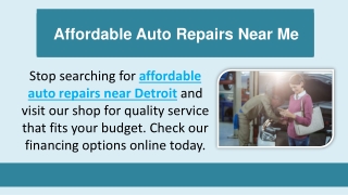 Affordable Auto Repairs Near Me
