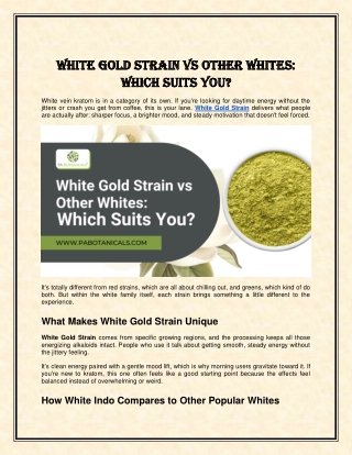 White Gold Strain vs Other Whites_ Which Suits You