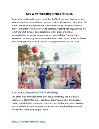 Key West Wedding Trends for 2026