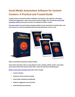 Social Media Automation Software for Content Creators A Practical and Trusted Guide
