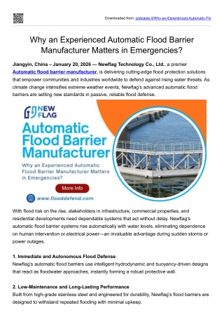 Why an Experienced Automatic Flood Barrier Manufacturer Matters in Emergencies