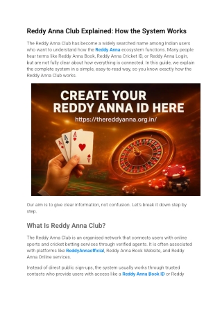 Reddy Anna Club Explained: How the System Works