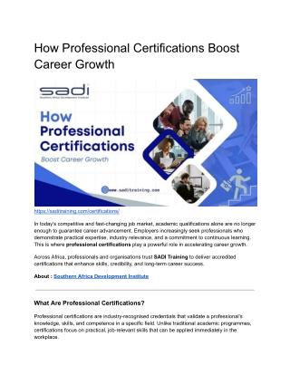 How Professional Certifications Boost Career Growth