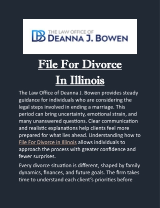 File For Divorce in Illinois: Understanding the Process with Clarity