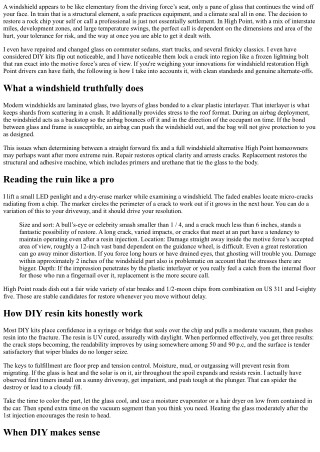 Windshield Repair High Point: DIY vs Professional Service