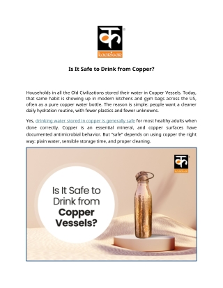Is It Safe to Drink from Copper?