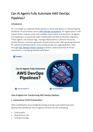 Aws DevOps Online Training  Institute In Hyderabad