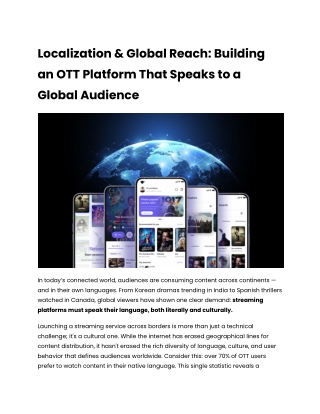 Localization & Global Reach_ Building an OTT Platform That Speaks to a Global Audience