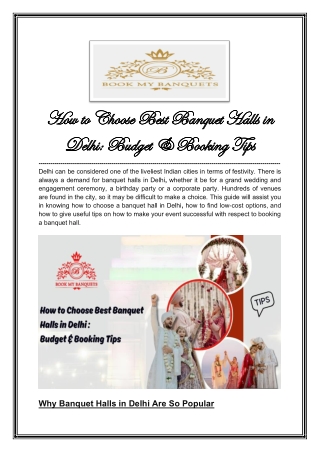 How to Choose the Best Banquet Hall in Delhi BookMyBanquets