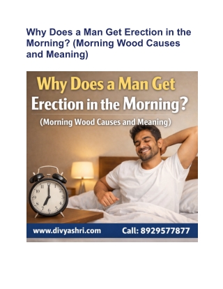 Why Does a Man Get Erection in the Morning
