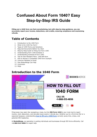 Confused About Form 1040:Simple Step-by-Step Guide