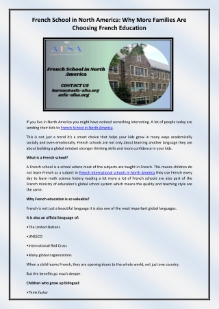 French School in North America