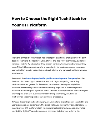 How to Choose the Right Tech Stack for Your OTT Platform