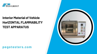 Interior Material of Vehicle Horizontal Flammability Test Apparatus