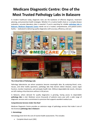 pathology labs in balasore