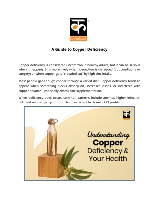 A Guide to Copper Deficiency