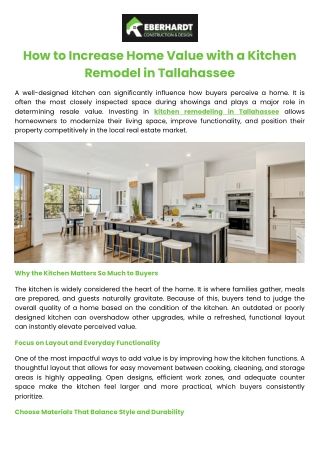 How to Increase Home Value with a Kitchen Remodel in Tallahassee