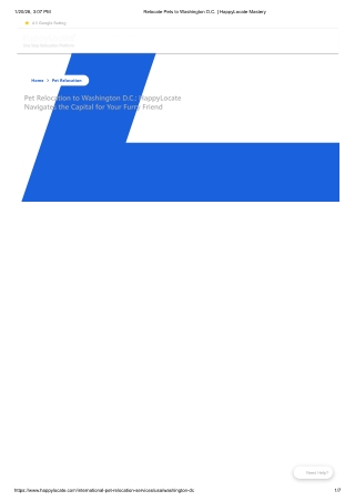 Pet Relocation Washington DC