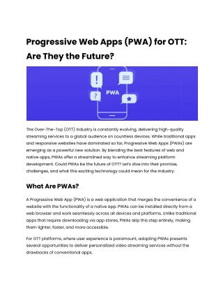 Progressive Web Apps (PWA) for OTT_ Are They the Future
