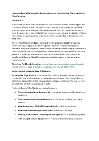 Industrial Edge AI Solutions for Discrete Industry