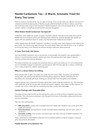 Nestle Cardamom Tea