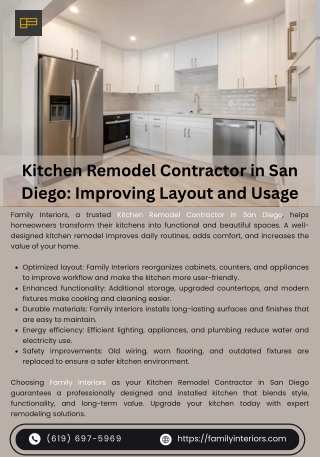 Kitchen Remodel Contractor in San Diego Improving Layout and Usage
