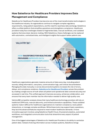 How Salesforce for Healthcare Providers Improves Data Management and Compliance