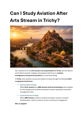 Can I Study Aviation After Arts Stream in Trichy.docx