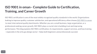 ISO 9001 Certification in Oman | Quality Management System Services