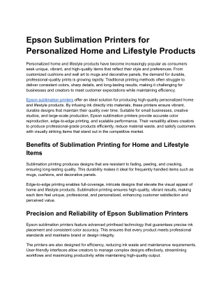 Epson Sublimation Printers