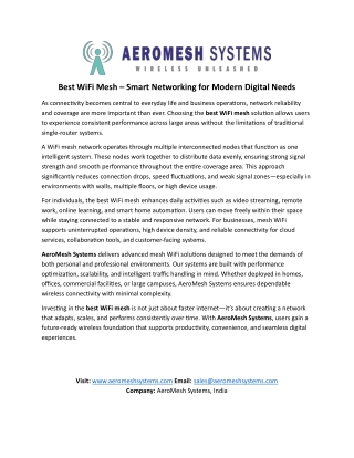 Best WiFi Mesh – Smart Networking for Modern Digital Needs