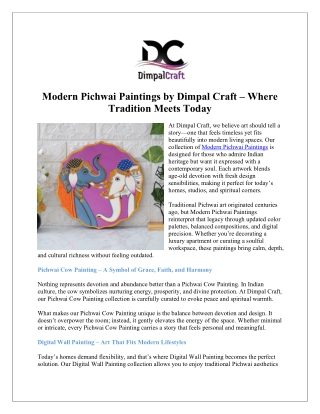 Buy Modern Pichwai Paintings to Upgrade Your Wall Décor