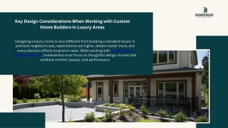 Key Design Considerations When Working with Custom Home Builders in Luxury Areas