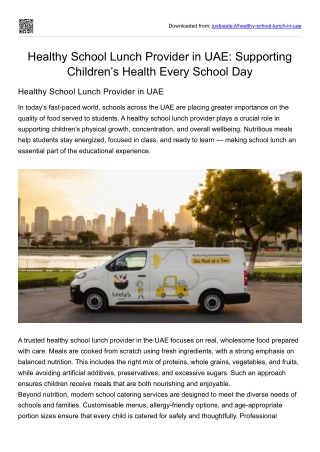 Healthy School Lunch Provider in UAE