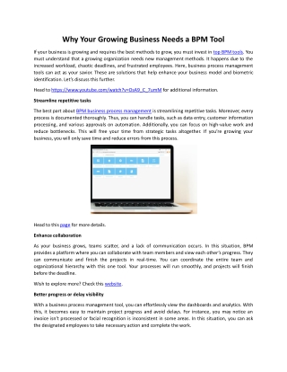 Why Your Growing Business Needs a BPM Tool
