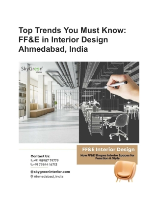 Top Trends You Must Know_ FF&E in Interior Design Ahmedabad, India
