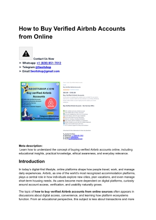 How to Buy Verified Airbnb Accounts from Online!