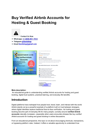 Buy Verified Airbnb Accounts for Hosting & Guest Booking (3)